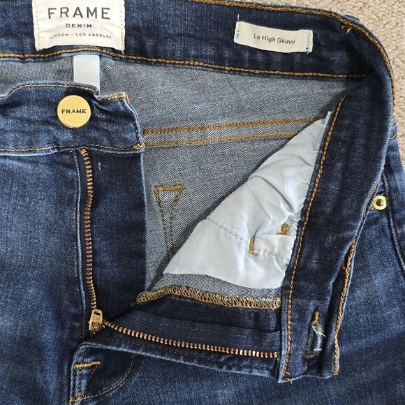FRAME Denim Le High Slit Hem Skinny Jeans - Size 28 - Picture 6 of 14